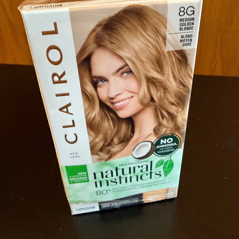 Clairol 3 pak Natural Instincts Hair Color 8G Medium Golden Blonde NEW Sealed